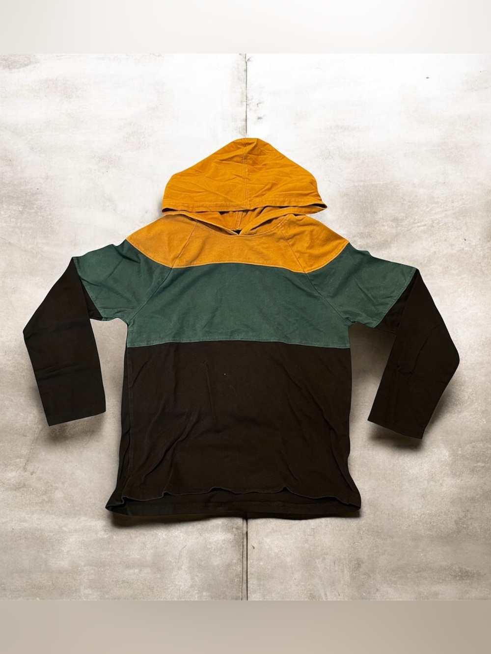 The Children's Place Colorblock Hooded Tee - Mustard, Green & Black